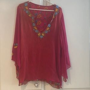 Beautiful Layered Pink & Floral Tunic - Sz Large